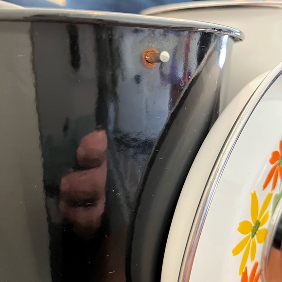 Mid Mod Ekco Country Garden Porcelain Clad Stockpot/Steamer - Picture 10 of 11